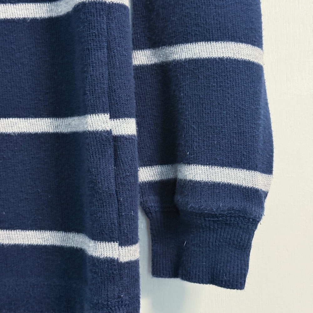 Old Navy Boys Striped Henley Shirt L 10-12 Navy Gray Cotton School Top - Picture 2 of 16